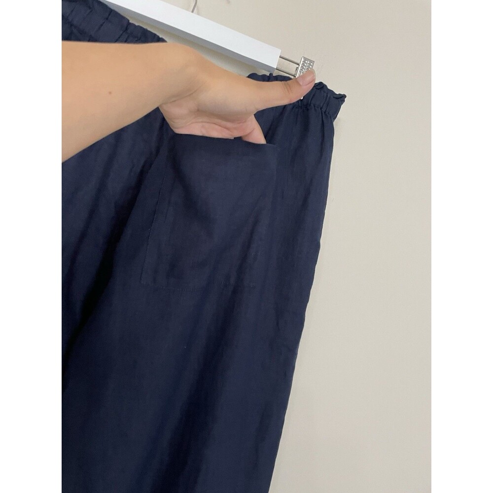 J.Crew Soleil Wide Leg Pant 100% Linen Elastic Waist NWOT Size L Large - Picture 3 of 11